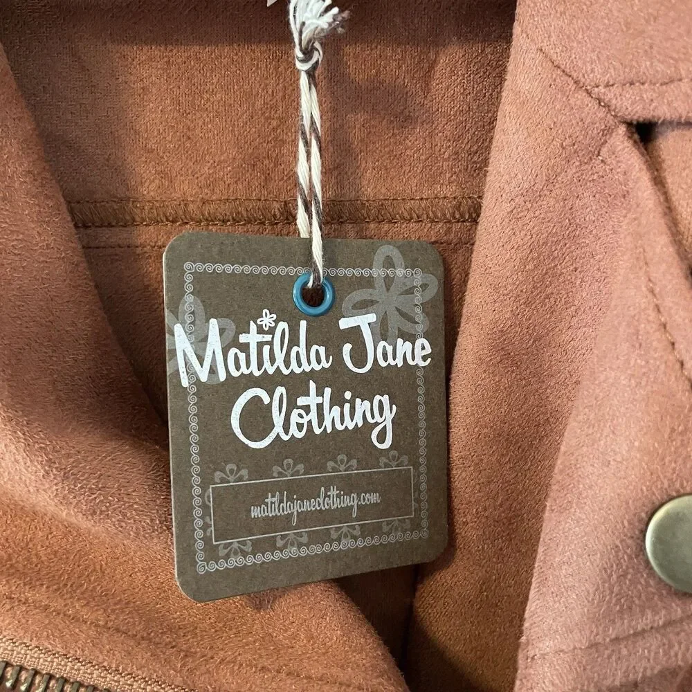 NWT Matilda Jane Girl's Faux Suede Moto Jacket Size 16 Tween